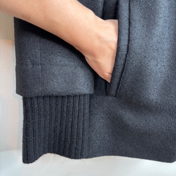 Kuna Alpaca Wool Dress Coat XL Charcoal Grey Pockets Classic Minimalist Fall - Picture 4 of 11